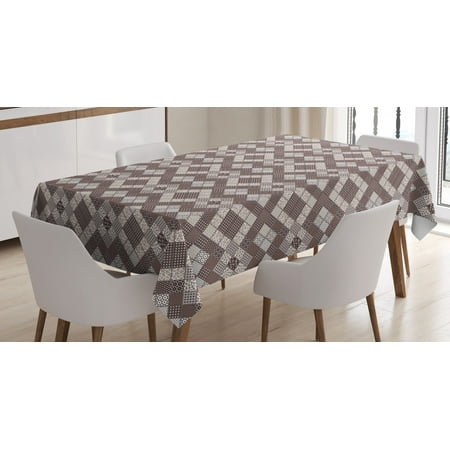 

Geometric Tablecloth Abstract Patchwork Pattern with Floral Elements Dot and Snowflakes Rhombus Design Rectangular Table Cover for Dining Room Kitchen 60 X 90 Inches Multicolor by Ambesonne