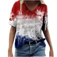 thumbnail image 1 of Blusa Casual Elegante Para Mujer Tops de Moda Camiseta Con Cuello en V Blusa Estampada Camisas de Manga Corta Odeerbi ODB156377, 1 of 5