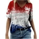 thumbnail image 1 of Blusa Casual Elegante Para Mujer Tops de Moda Camiseta Con Cuello en V Blusa Estampada Camisas de Manga Corta Odeerbi ODB156380, 1 of 5