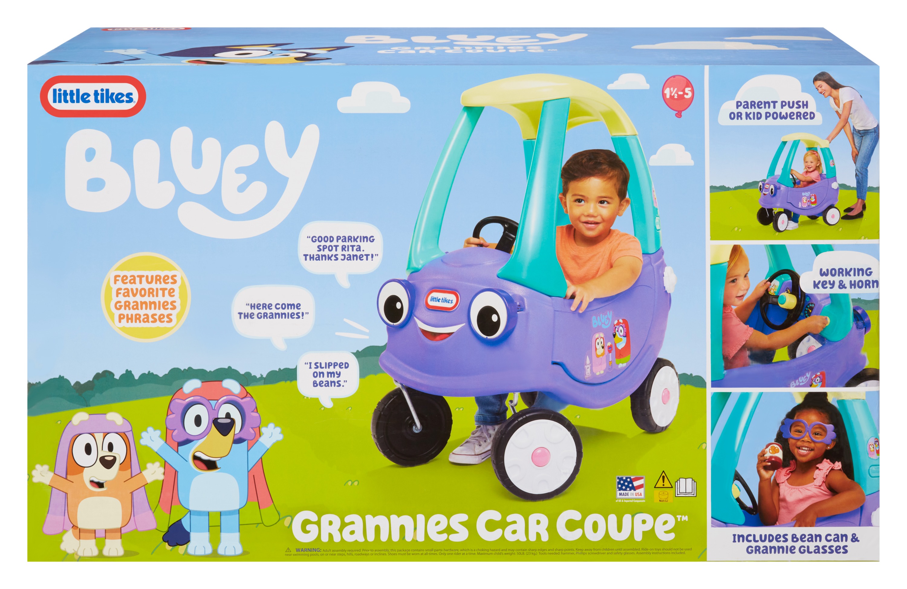 Bluey Grannies Car Coupe Foot-to-Floor Ride-On photo 8