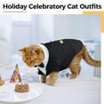 thumbnail image 5 of Cat Tuxedo Outfit, Sphynx Cat Costume Formal Suit with Bow Tie, Stylish Cat Shirt Fashion Apparel Fancy Clothes, Kitten Formal Attire Wedding Onesie Costume for Cats Only, 5 of 7