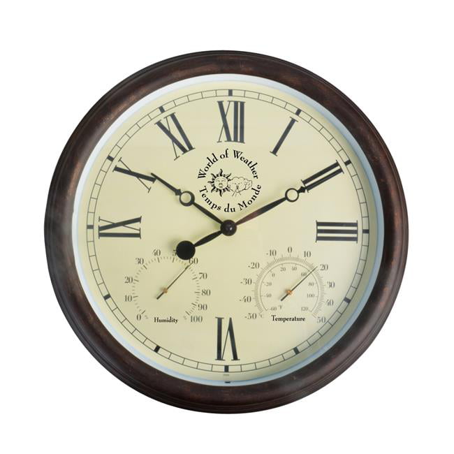 Stevenson pil Baron Esschert Design TF009 Clock with Roman Numerals Plastic&#44; Brown - Large  - Walmart.com