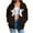 Brown, variant on Xudanell Zip up Hoodie Women Baggy Sweatshirts Solid Color Stars Hoodies Plus Size Gym Clothes for Women Black S