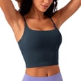 thumbnail image 1 of Sujetador deportivo CRZ YOGA Butterlift para mujer, cuello redondo, azul marino, 1 of 5