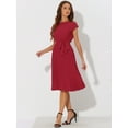 thumbnail image 2 of DARING DIVA Pleated Dress Sleeveless Tie Waist A-Line Dress XS Red, 2 of 6