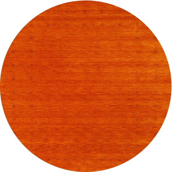 Ahgly Company Machine Washable Indoor Round Contemporary Red Area Rugs, 7' Round