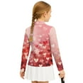thumbnail image 2 of Psesaysky Pink Hearts Print Girls Long Sleeve Shirts Quarter Zip Pullover Quick Dry Athletic Shirts Kids Basic Tees Workout Yoga Tops Active Clothes for Teens 6-7 Years, 2 of 6