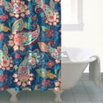 thumbnail image 4 of Blue Paisley and Floral Pattern Shower Curtain 72"x72" ,Bathroom Decorative Shower Curtains Set with 12 Hooks,Modern Waterproof Washable Shower Curtain, 4 of 6