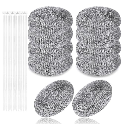 Lint Traps for Washing Machine Hose,Stainless Steel Washing Machine Drain Lint Trap,10PCS Lint Catcher for Washer Machine with 10PCS Cable Ties,for Filter Out Cotton Fluff,Paper Scraps,Hair,Etc