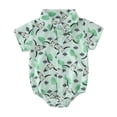 thumbnail image 1 of Gibobby Pañalero de algodón con estampado de de dibujos animados de manga corta para niños pequeños, monos para recién nacidos, ropa de(Verde, 6-12 Meses), 1 of 5