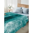 thumbnail image 4 of Teal Twim Size Flat Sheet, Wrinkleproof & Fadeproof Cooling Flat Bed Sheet Only, Retro Oil Painting Modern Abstract Art Aesthetics Breathable Soft Bedding Top Sheets 66 x 96 Inches, 4 of 8