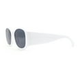 thumbnail image 3 of Mod Fashion Womens Thick Temple Plastic Rectangle Sunglasses White - Black, 3 of 4