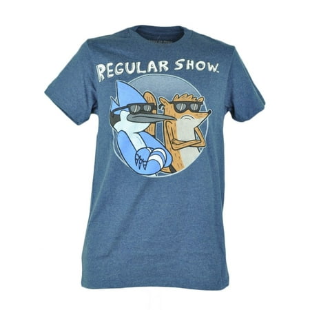 Cartoon Network Regular Show Dudes Distressed Heather Blue Tshirt Tee 2XLarge