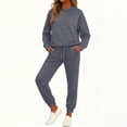 thumbnail image 2 of Women's Fashion Casual Solid Color Loose Hooded Sweatshirt Suit, Comfortable and Trendy for Casual Outings and Sportswear,Dark Gray,S, 2 of 6