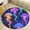 Flannel-1, variant on Colorful Paw Prints Round Area Rugs for Bedroom Living Room, 3FT Soft Indoor Circle Carpets, Carpet Home Decor Floor Mat