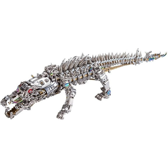 3D Metal Puzzle Model, Steampunk Mechanical Sleeping Crocodile 3D Metal Jigsaw Puzzles Assembly Kits, Home Decor Display for Adults and Teens (1500 PCS)