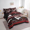 thumbnail image 3 of jejeloiu Rustic Cow Hide 7-Piece Twin Bedding Sets,Abstract Geometric Rhombus Bedding Comforter Set,Red Brown White Sheet Sets For Boys Kids,Ultra Soft Home Decor Reversible, 3 of 8