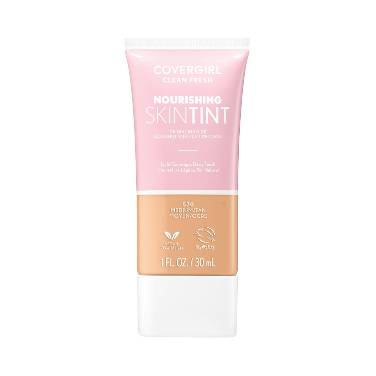 (3 pack) COVERGIRL Clean Fresh Nourishing Skin Tint, Dewy Finish, Medium/ Tan, 1 fl oz (Packaging May Vary)