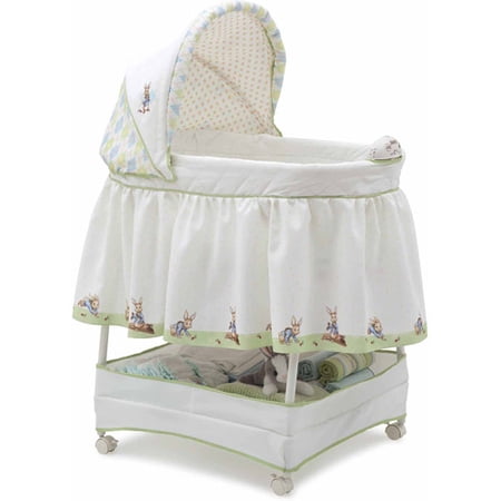 Delta Gliding Peter Rabbit Bassinet with Storage Basket and Electronic Music Module