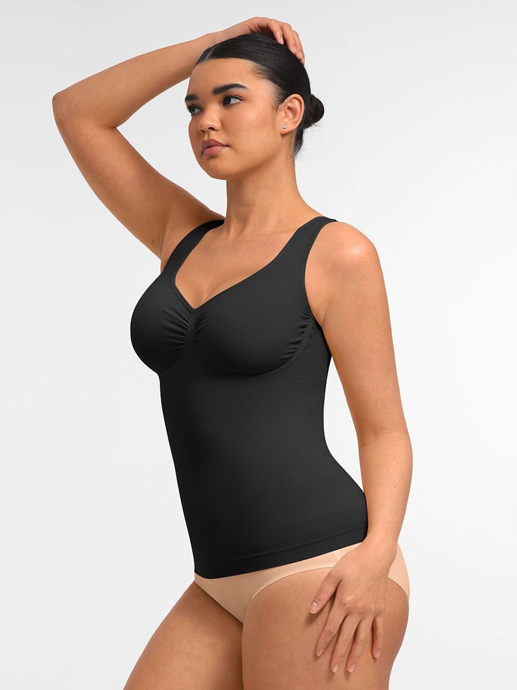FeelinGirl Women's Bust Support Waist and Abdomen Control Shapewear Tank with Wide Straps, Sizes S-3XL
