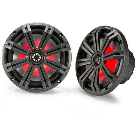 Kicker 8" Charcoal Marine LED Speakers, 1 Pair of OEM replacement speakers