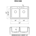 thumbnail image 2 of Ruvati RVG1388ES 33 x 22 inch epiGranite Kitchen Sink - Espresso Brown, 2 of 7