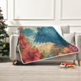 thumbnail image 2 of Wobogo Blue Macaw Flannel Fleece Bed Blanket as Bedspread Coverlet Sofa blankets (50x60in) Soft Lightweight Warm and Cozy, 2 of 7
