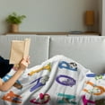 thumbnail image 3 of Alphabet Soft Flannel Fleece Throw Blanket, Nursery Educational Graphic of Cartoonish Animals with First Letters of Names, Cozy Plush for Indoor and Outdoor Use, 50" x 60", Multicolor, by Ambesonne, 3 of 5