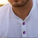 thumbnail image 3 of Gemelos Hombre Hugo Cubiertas de Botones Latón Violeta, 3 of 8