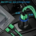 thumbnail image 3 of Hootek Car Charger Dual Port USB Car Charger Adapter 4.8A Fast Charging 2 Port Car Charger with 2 Pack 6FT Charging Cable Cord Type C Cable Nylon Braided for Samsung Android , Black+Green, 3 of 7