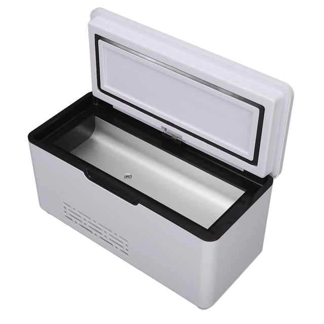 Car Refrigerator, Button Type Portable LED Display Insulin Refrigeration Case Low Noise for Home