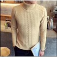 thumbnail image 5 of Suéter de invierno de color sólido con cuello alto torcido Suéter de punto para hombre Suéter de estilo coreano para adolescentes Suéter de cuello alto torcido de ocho, 5 of 5