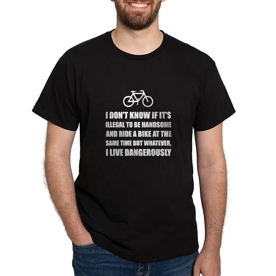 CafePress - Handsome Ride Bike T Shirt - Men's Classic Cotton T-Shirts
