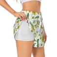 thumbnail image 3 of Lsque Yellow Dandelions Printed Women's Running Shorts with Liner Pockets,Elastic Quick Dry Workout Athletic Gym Yoga Shorts,Womens High Waist Shorts-X-Large, 3 of 9