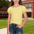 thumbnail image 2 of CMSHTD Shirts for Girls Short Sleeve Summer, Toddler Girls Children T-Shirts Cotton Tees Tops Cute Soft, Yellow 7-8 Years, 2 of 7