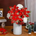 thumbnail image 4 of Poinsettia Flower for Christmas Tree, Christmas Glitter Poinsettia Artificial Bushes Decorations Ornaments for Home Decor Indoor Outdoor Porch Xmas Tree Wreath Table Centerpiece Cemetery, 4 of 9