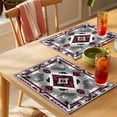 thumbnail image 4 of Red Grey Placemats Set of 8, White Bohemian Vintage Ethnic Texture Non-Slip Place Mats Washable Table Mats for Kitchen Dining Table Decorations Indoor/Outdoor, 4 of 9