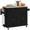 Distressed Black, variant on Kitchen Island Cart with Rubber Wood Top, Rolling Kitchen Island Table with Drawers, Adjustable Shelves, Spice Rack & Towel Rack — White