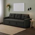 thumbnail image 5 of Biry Pull Out Sleeper Sofa Bed- Tufted Cushions- Dark Gray Fabric, 5 of 9