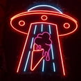 thumbnail image 5 of Handmadetneonsign UFO Ice Cream Neon Sign, Ice Cream Store Wall Art Decor, Home Bar Pub Wall Decor, 5 of 5