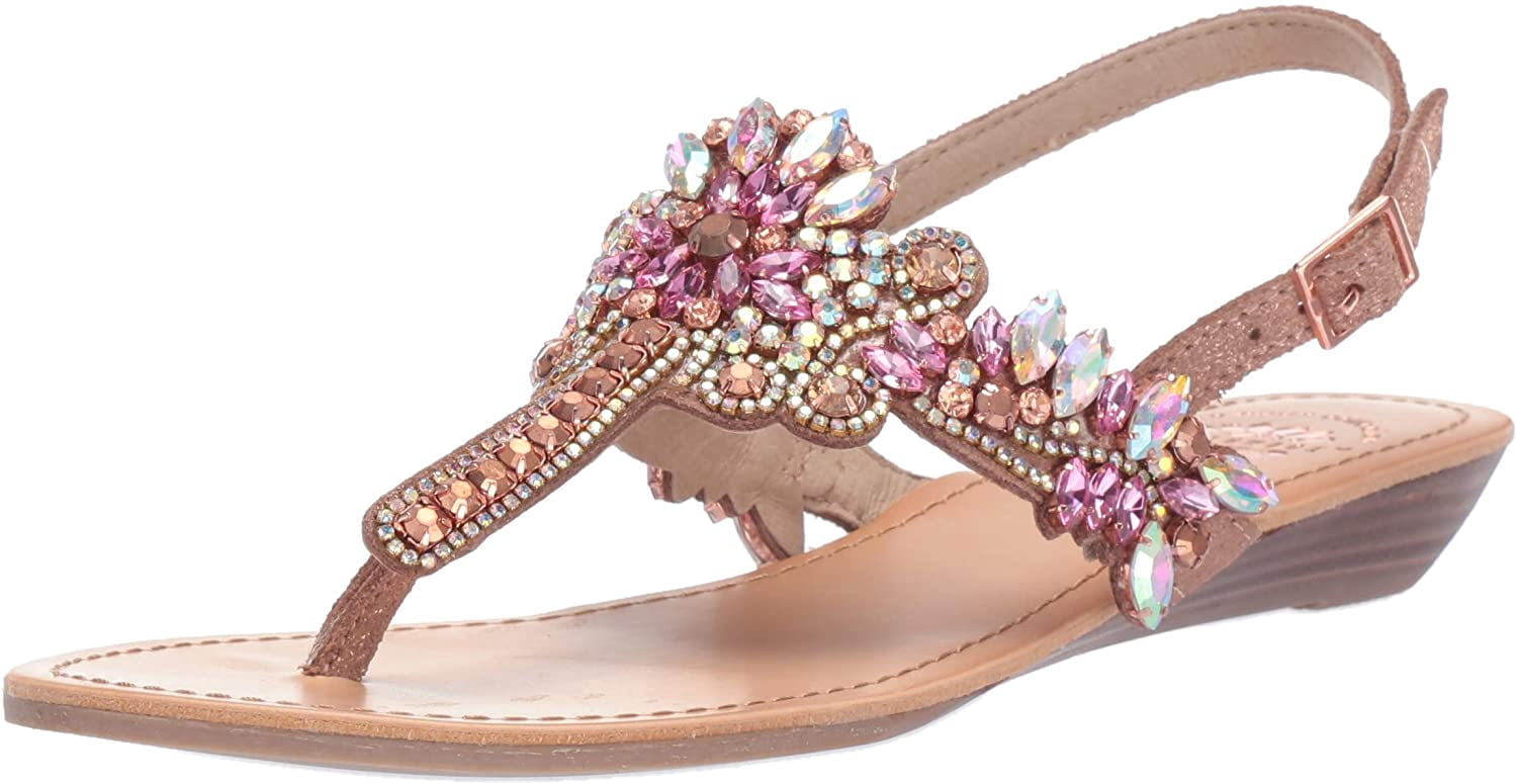 yellow box rose gold flip flops