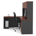 thumbnail image 3 of Bestar Prestige Plus L-Desk with Hutch in White Chocolate and Antigua, 3 of 5