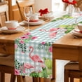 thumbnail image 5 of Summer Flamingos Table Runner 90 Inches, Tropical Flowers Leaves Cactus Plaid Bed Runner Dresser Scarves Tabletop for Indoor Outdoor Parties/Ceremony/Banquet, 13" x 90", 5 of 9