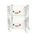 thumbnail image 3 of Carrito de almacenamiento con ruedas de varios niveles para dormitorio, oficina forma de u 2 capas, 3 of 9