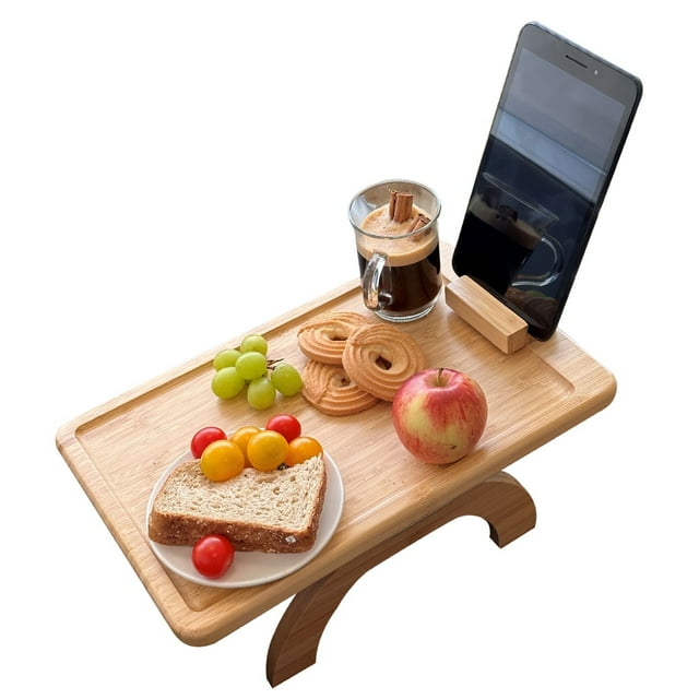 JS Gourmet - Bamboo Sofa Tray with Phone Holder