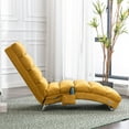 thumbnail image 4 of paproos Massage Chaise Lounge, Indoor Ergonomic Electric Massage Long Lounger with Remote Control, Modern Linen Upholstered Recliner Chair Sleeper Chair for Living Room Bedroom Office, Mustard, 4 of 13