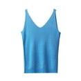 thumbnail image 4 of HUANBAI Women's V Neck Slim Fit Ribbed Knit Camisole Tops Sleeveless Shirt For Layering And Wear Women's Tank Top, 4 of 4