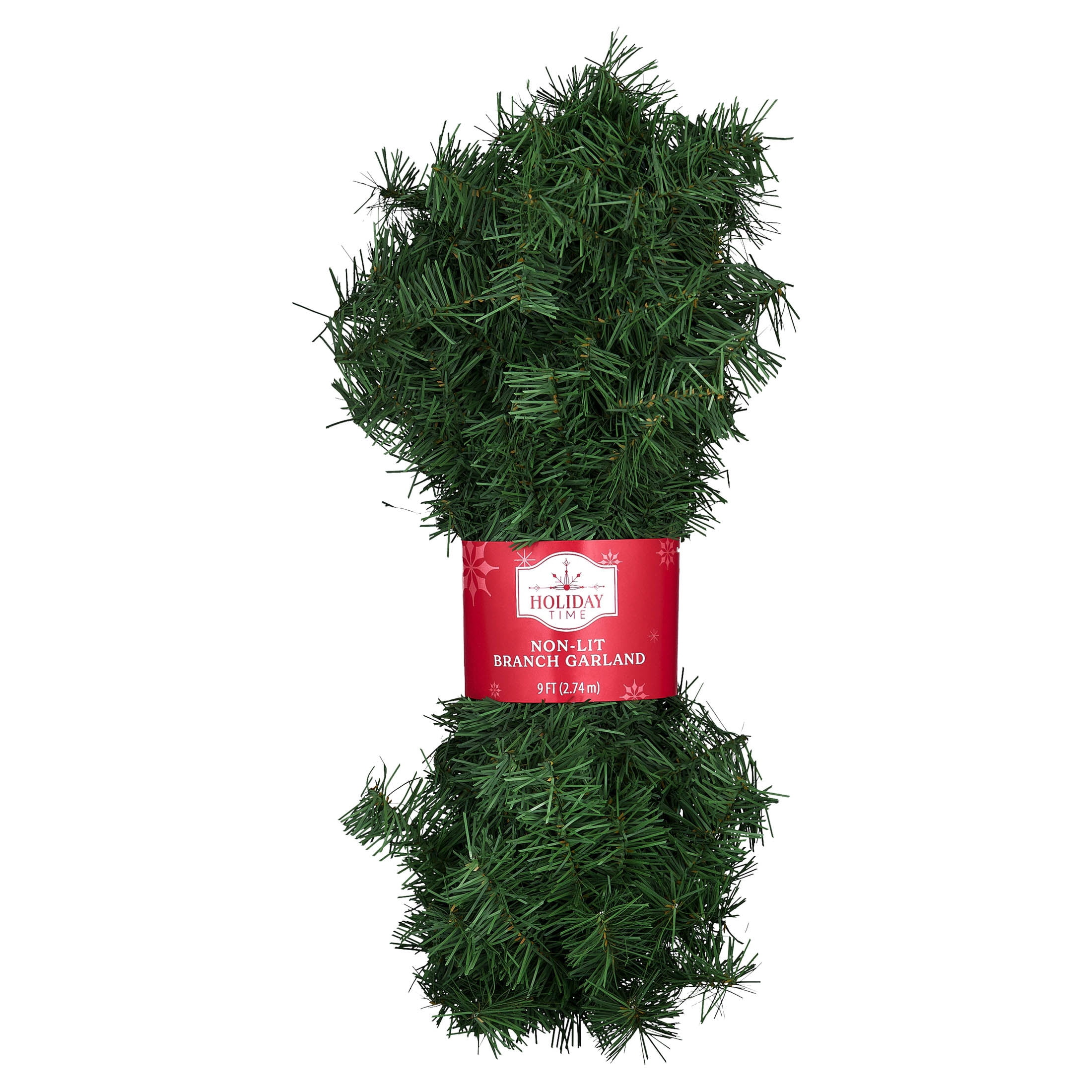 Evergreen Branch Unlit Artificial Christmas Garland, Green, 9', by Holiday Time