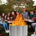 thumbnail image 4 of Towallmark Fire Pits for Garden, 20.5 Inch Smokeless Fire Pit, 304 Stainless Steel Wood Burning Fireplaces with Removable Ash Pan & Stand, Portable Safe Burning Firepit, 4 of 8