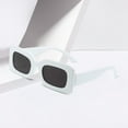 thumbnail image 6 of Trendy Driving Glasses Girls Ladies Beach Rectangle Sunglasses for Women Men White Black Gray, 6 of 8
